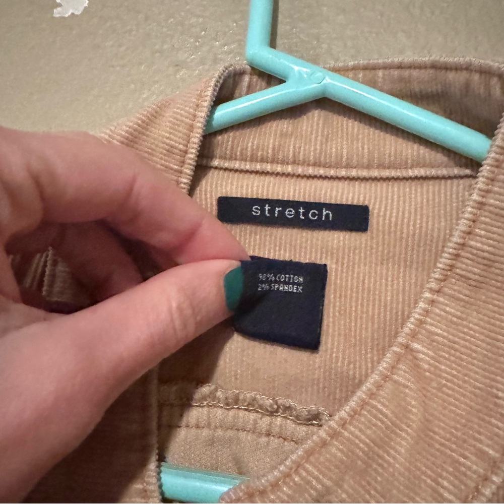 Vintage GAP Y2K Corduroy Snap Button Up Semi Cropped Jacket Tan Size Medium - Picture 4 of 6
